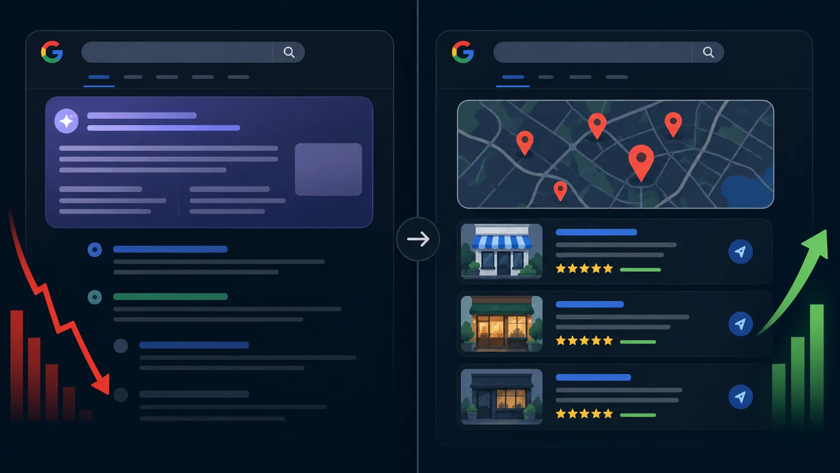 AI Overviews reducing organic clicks while local search pack remains stable | Sawan Jha