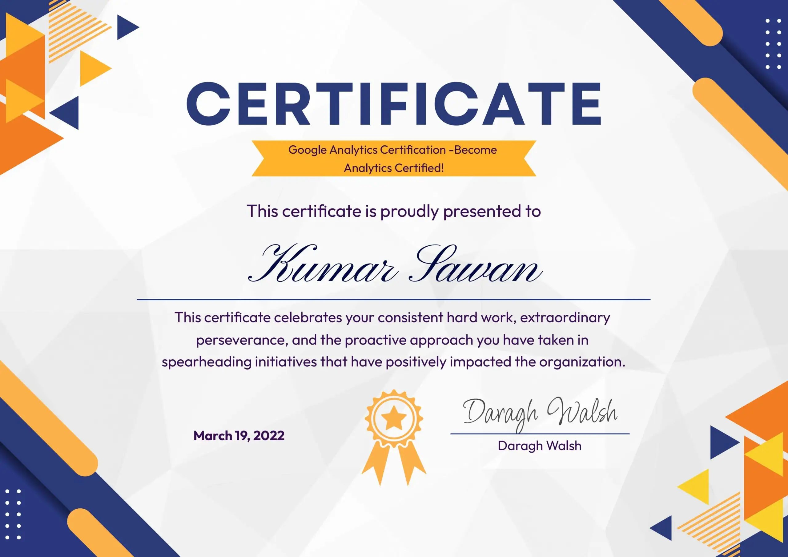 Google Analytics Certification | Sawan Jha