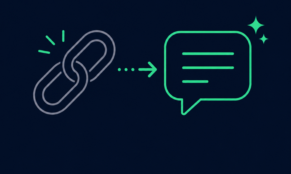 Backlinks transforming into AI citations illustration