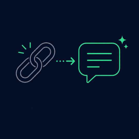 Backlinks transforming into AI citations illustration